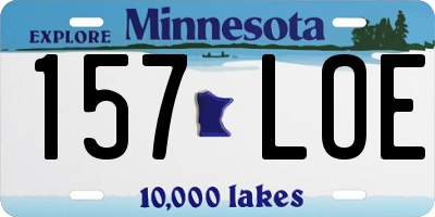 MN license plate 157LOE