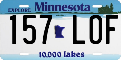 MN license plate 157LOF
