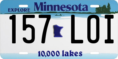 MN license plate 157LOI