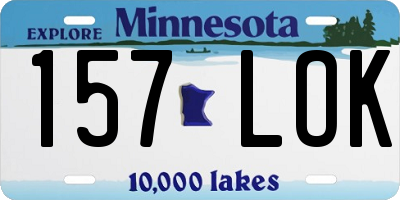 MN license plate 157LOK