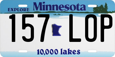 MN license plate 157LOP