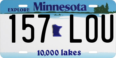 MN license plate 157LOU