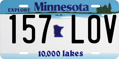 MN license plate 157LOV