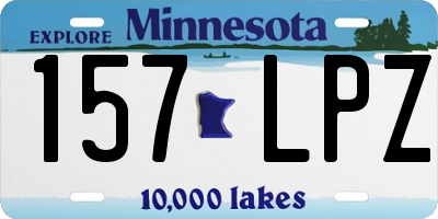 MN license plate 157LPZ