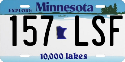 MN license plate 157LSF