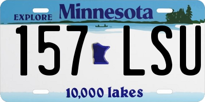 MN license plate 157LSU