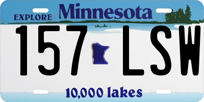 MN license plate 157LSW