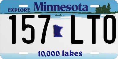MN license plate 157LTO