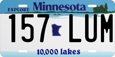 MN license plate 157LUM