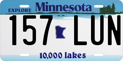 MN license plate 157LUN