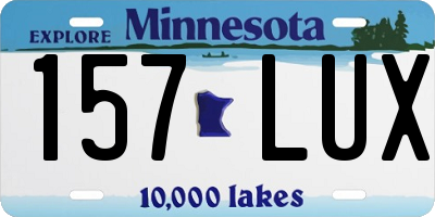 MN license plate 157LUX