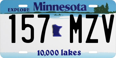 MN license plate 157MZV