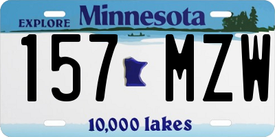 MN license plate 157MZW
