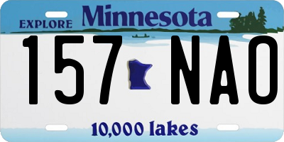 MN license plate 157NAO