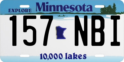 MN license plate 157NBI