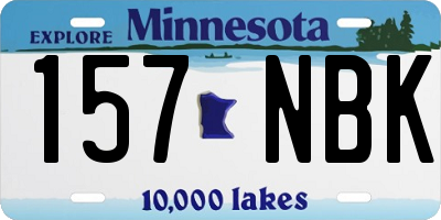 MN license plate 157NBK