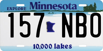 MN license plate 157NBO