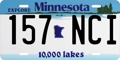 MN license plate 157NCI