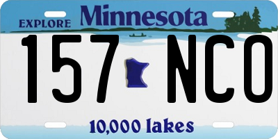 MN license plate 157NCO