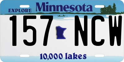 MN license plate 157NCW