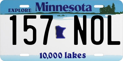 MN license plate 157NOL