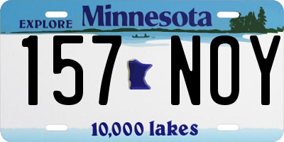 MN license plate 157NOY