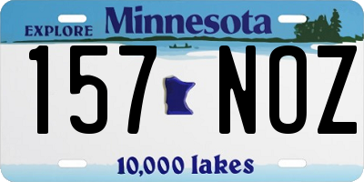 MN license plate 157NOZ