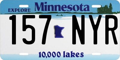 MN license plate 157NYR