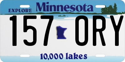 MN license plate 157ORY