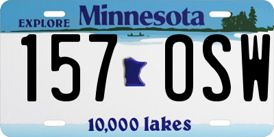 MN license plate 157OSW