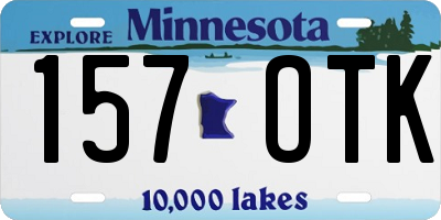 MN license plate 157OTK