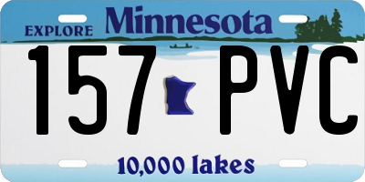 MN license plate 157PVC