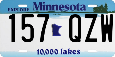 MN license plate 157QZW