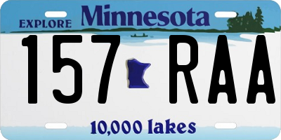 MN license plate 157RAA