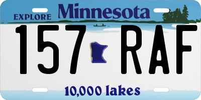 MN license plate 157RAF