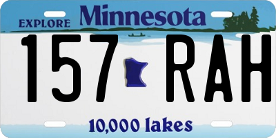 MN license plate 157RAH