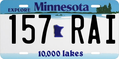MN license plate 157RAI