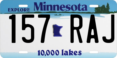 MN license plate 157RAJ