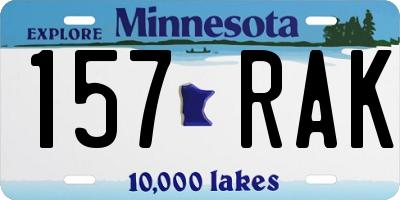 MN license plate 157RAK