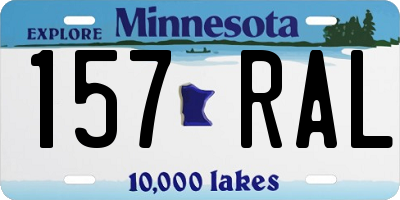 MN license plate 157RAL