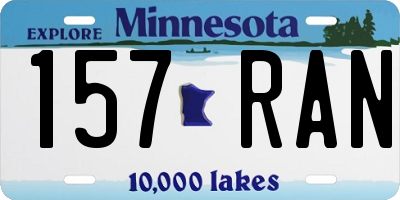 MN license plate 157RAN