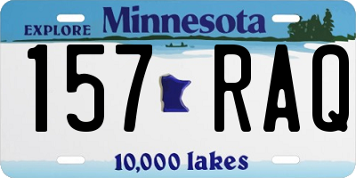 MN license plate 157RAQ
