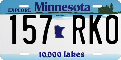 MN license plate 157RKO