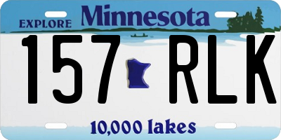 MN license plate 157RLK
