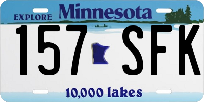 MN license plate 157SFK