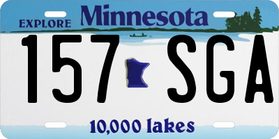 MN license plate 157SGA