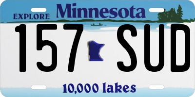 MN license plate 157SUD