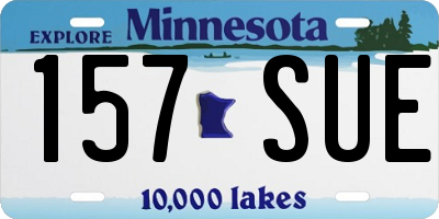 MN license plate 157SUE