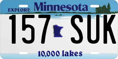 MN license plate 157SUK