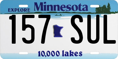MN license plate 157SUL